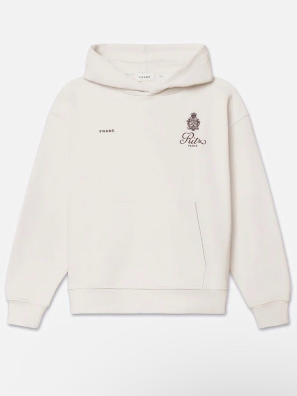 Frame Ritz Unisex Classic Hoodie in cream beige size S